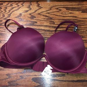 NWT PINK maroon super push-up bra 36C